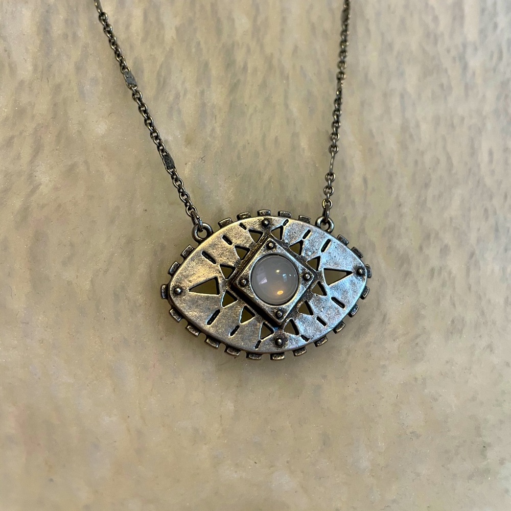 Silver boho necklace
